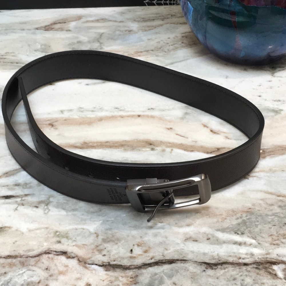 Men’s ECKO UNLTD Black/Brown Leather Belt 34 🥷🏻